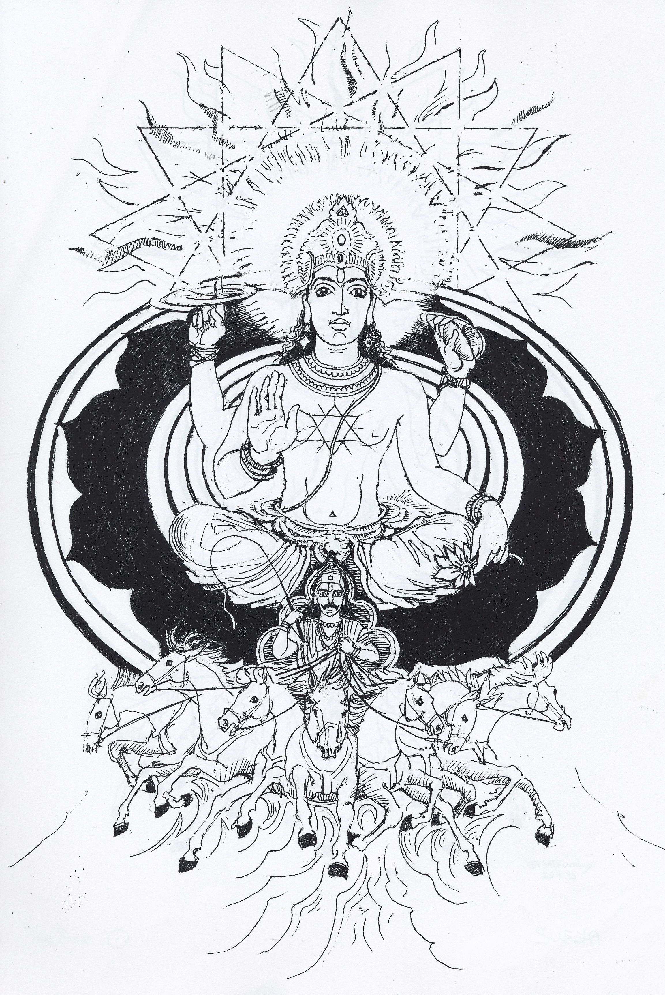2306x3449 Jyotish Drawings Of The Vedic Astrology Deities Janeadamsart - Astrology Drawings