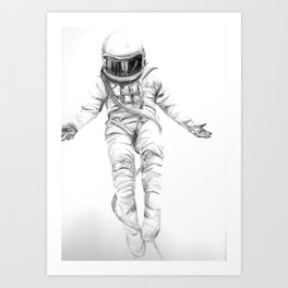 264x264 Astronaut Drawing Art Prints - Astronaut Drawing