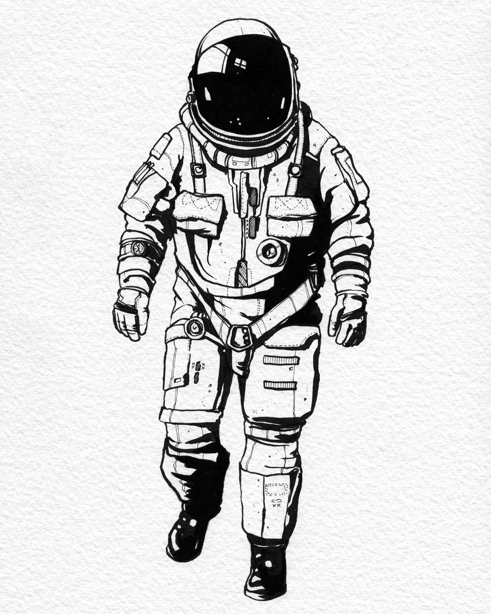 960x1200 Astronaut Drawing Line For Free Download - Astronaut Drawing