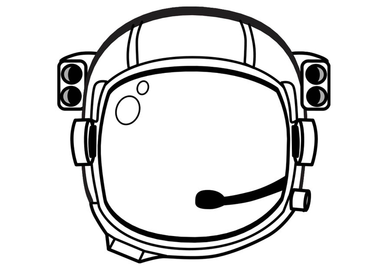 750x531 Coloring - Astronaut Helmet Drawing