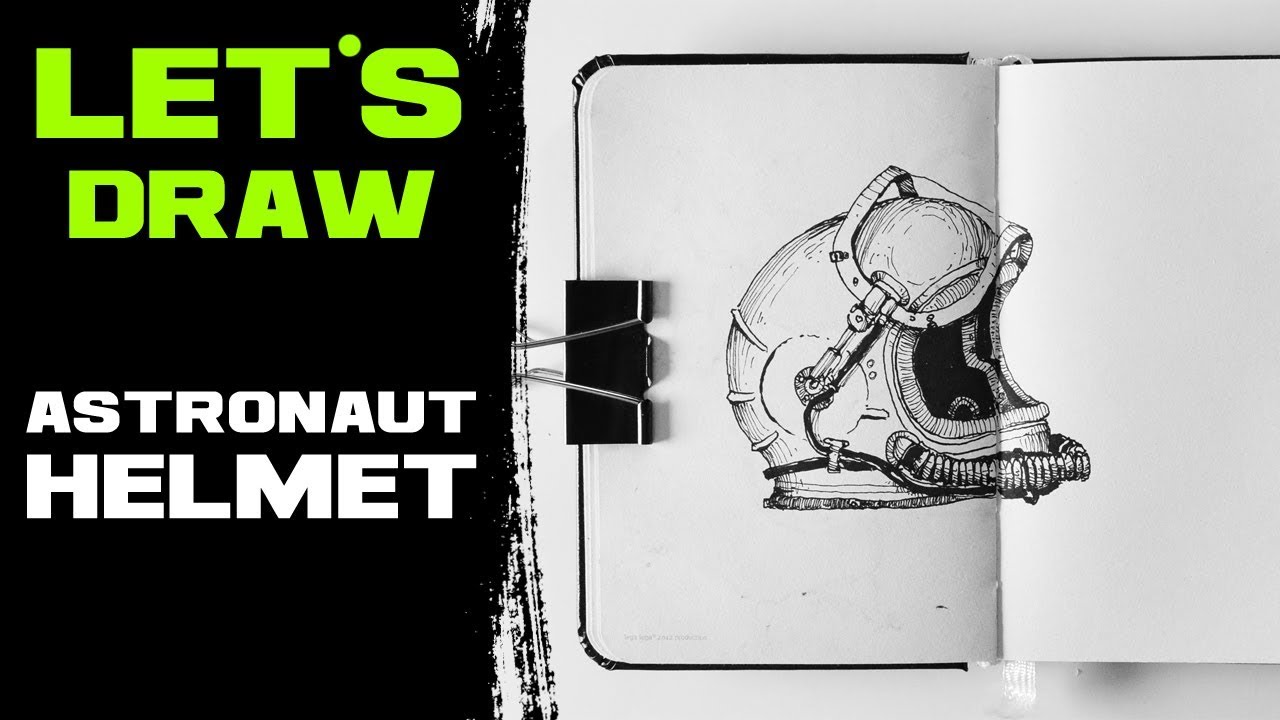 1280x720 sketchbook pen and ink drawing astronaut helmet - Astronaut Helmet Drawing