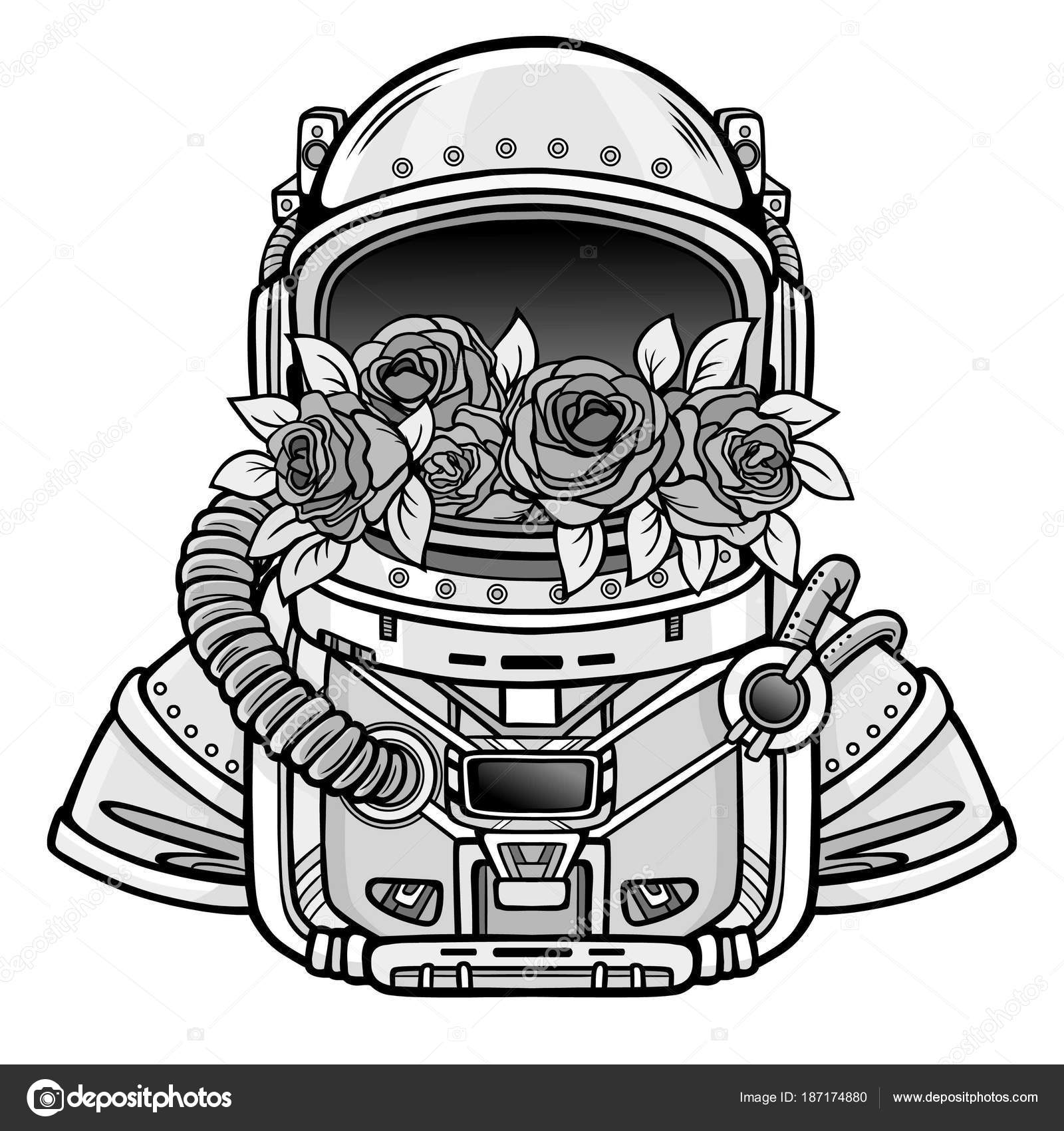 Astronaut Helmet Drawing at PaintingValley.com | Explore collection of