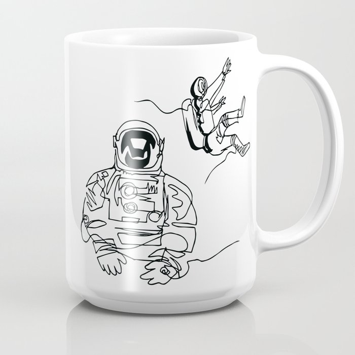 700x700 astronauts in space, continuous line drawing coffee mug - Astronaut Line Drawing