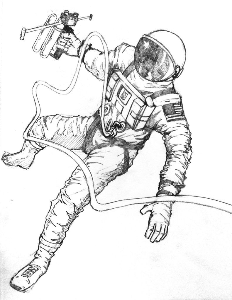 791x1024 Pics About Space Inspire To Illustrate In Astronaut - Astronaut Line Drawing