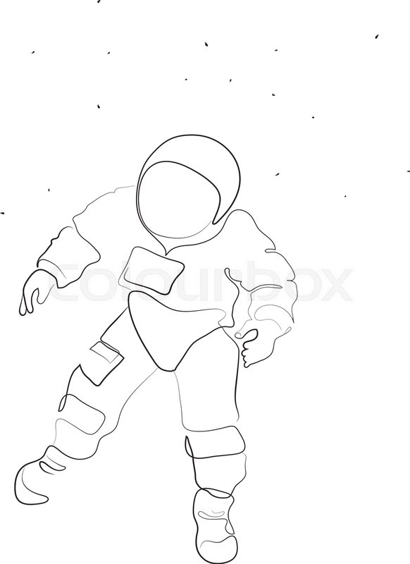 Astronaut Line Drawing at PaintingValley.com | Explore collection of