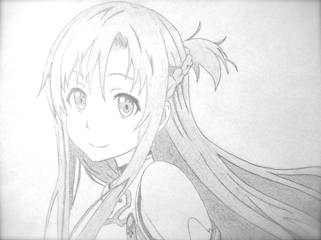 1024x766 Asuna Drawing Anime For Free Download - Asuna Drawing