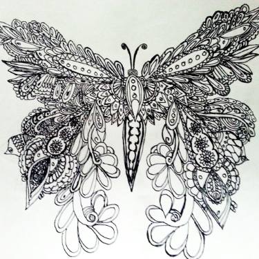 375x375 asymmetrical butterfly drawing - Asymmetrical Drawing
