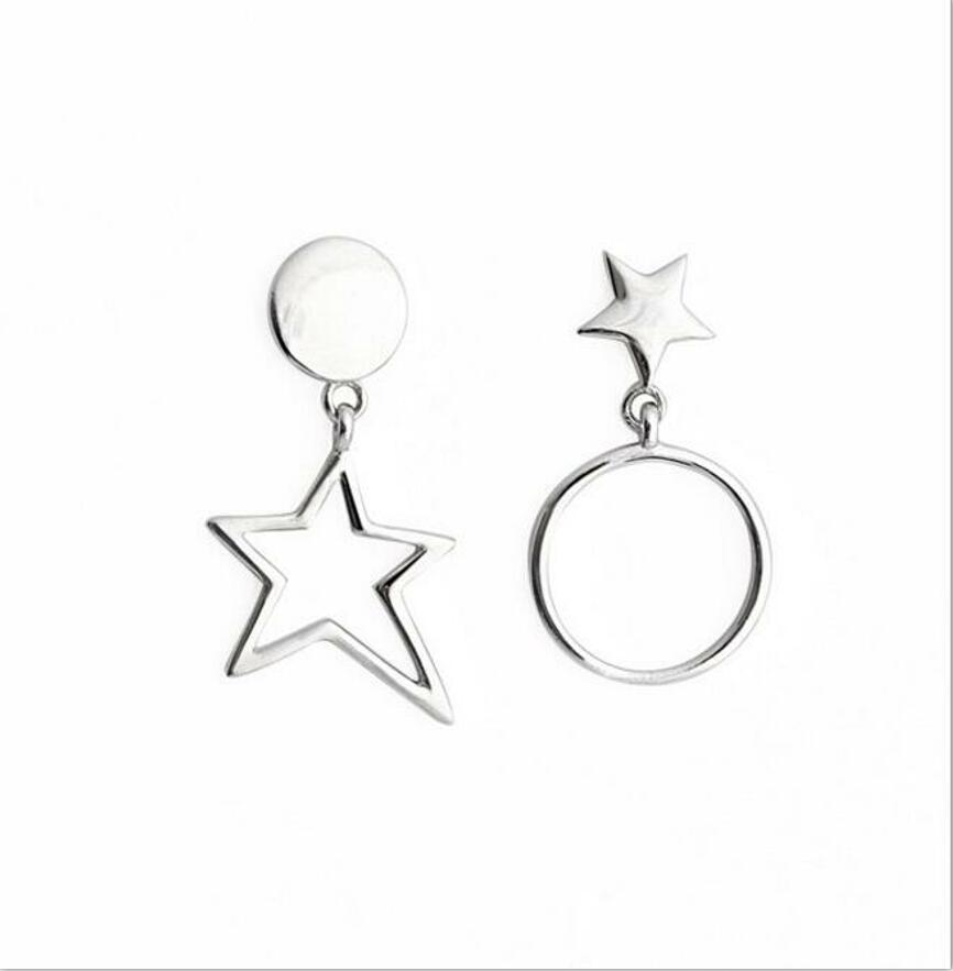 866x883 sterling silver korean fashion star circle asymmetrical - Asymmetrical Drawing