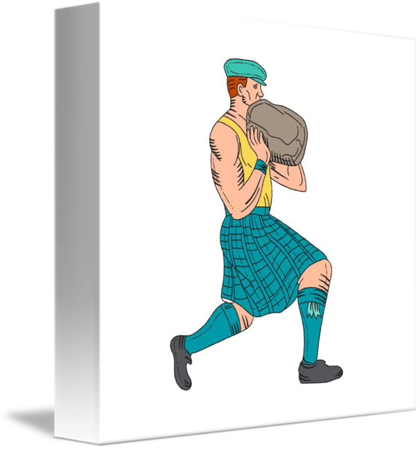 606x650 stone throw highland games athlete drawing - Athlete Drawing