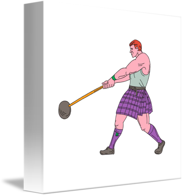 606x650 weight throw highland games athlete drawing - Athlete Drawing