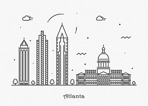 300x214 atlanta skyline drawings fine art america - Atlanta Skyline Drawing