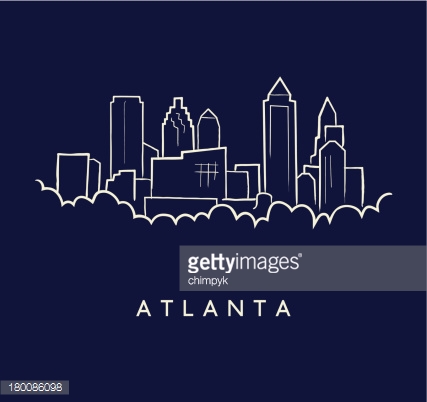 427x402 atlanta skyline vector image group - Atlanta Skyline Drawing