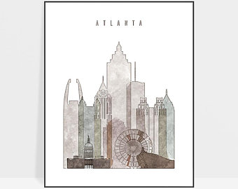 340x270 atlanta drawing etsy - Atlanta Skyline Drawing