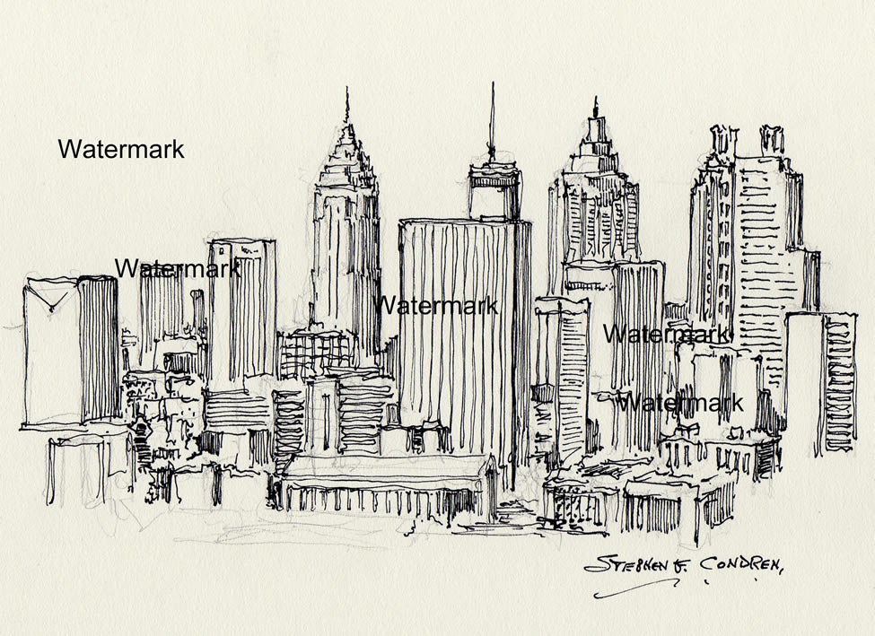 975x709 atlanta skyline - Atlanta Skyline Drawing
