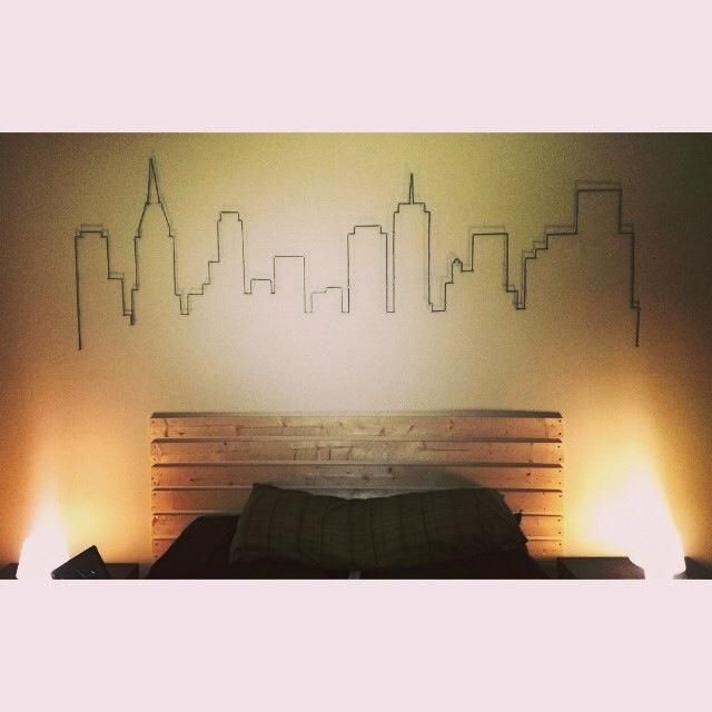 640x640 atlanta skyline drawn in pencil and outlined in yarn took - Atlanta Skyline Drawing