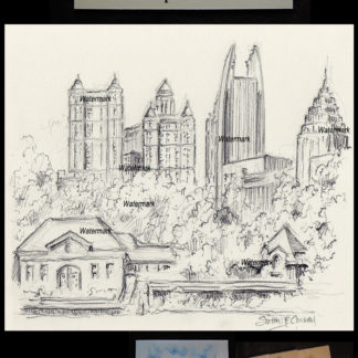 324x324 atlanta skyline pencil line drawing of midtown in piedmont park - Atlanta Skyline Drawing