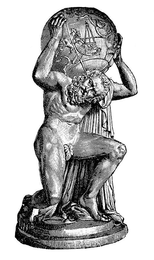 533x900 Atlas, A Titan Who Was Punished Drawing - Atlas Drawing