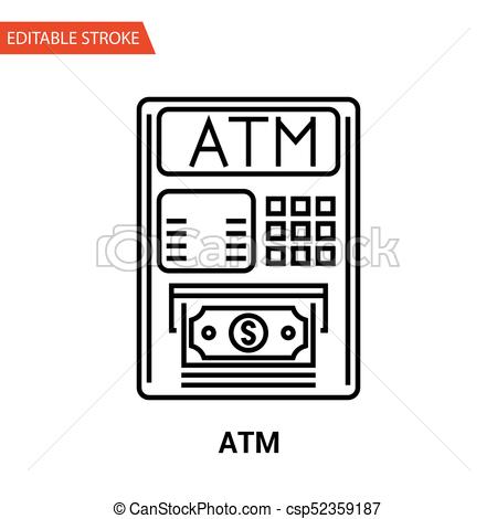 450x470 atm icon thin line vector illustration - Atm Drawing