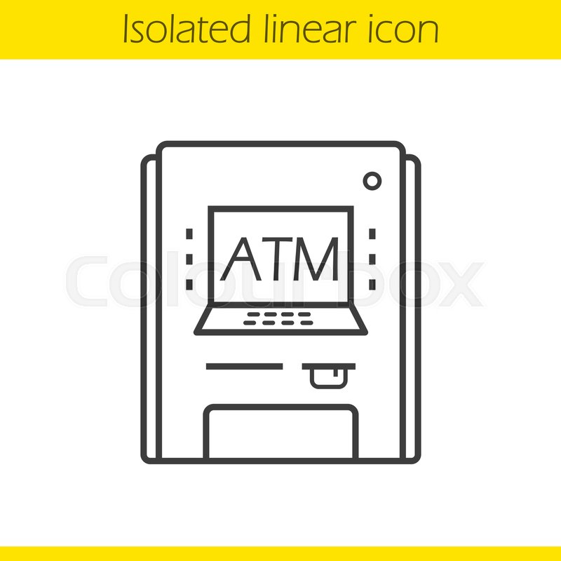 800x800 atm machine linear icon thin line stock vector colourbox - Atm Drawing