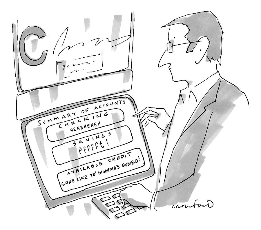 900x794 a man is seen at an atm machine which drawing - Atm Drawing