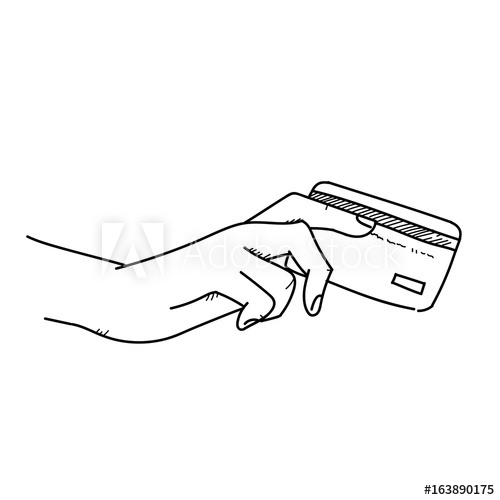 500x500 atm card freehand drawing illustration on white background - Atm Drawing
