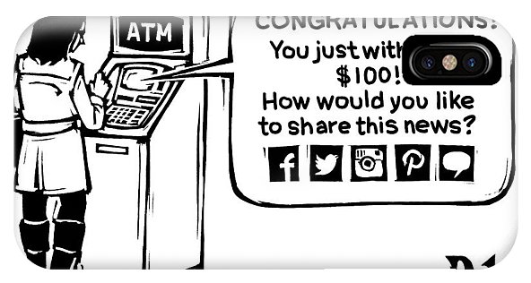 592x316 an atm machine prompts a woman to share her cash iphone x case - Atm Machine Drawing