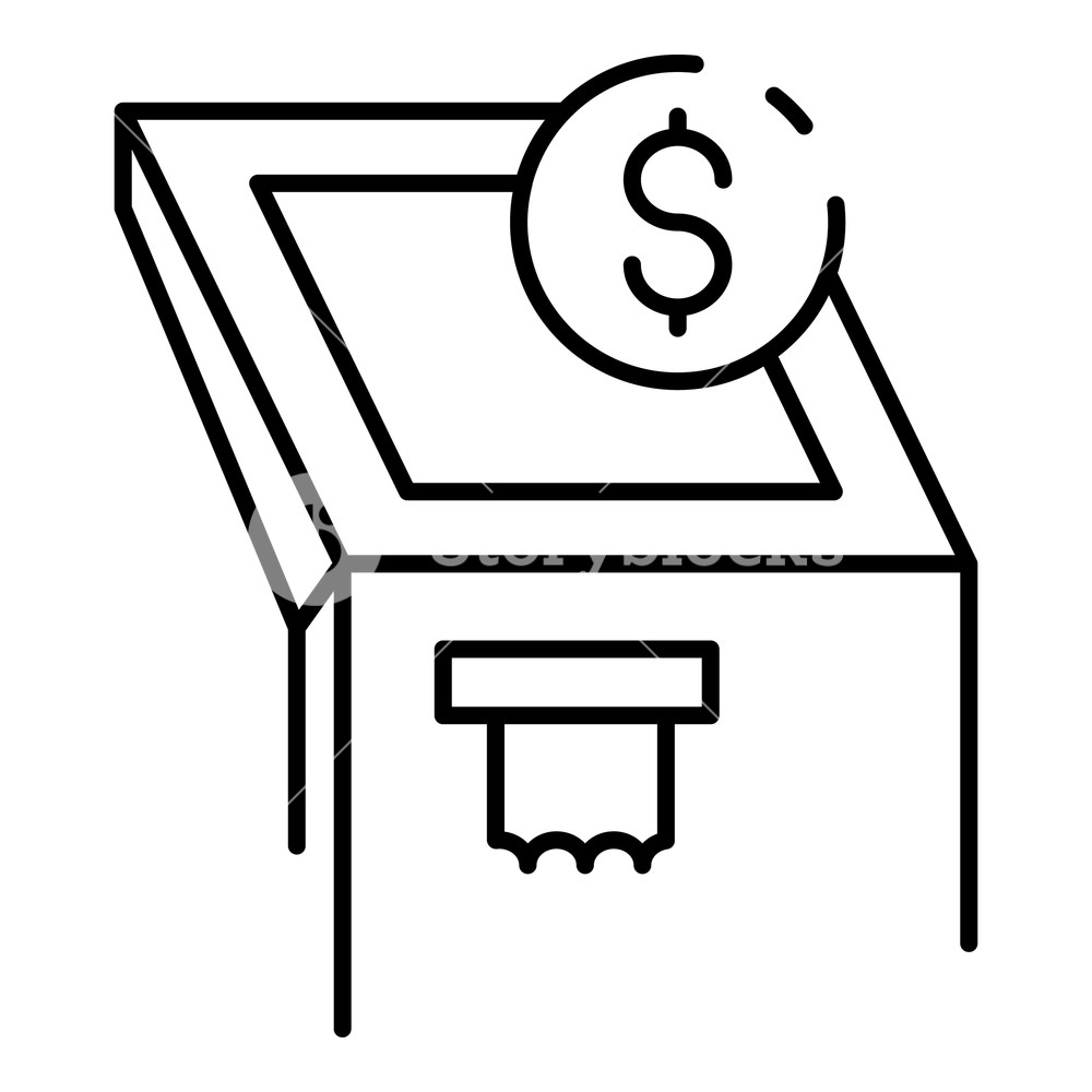 1000x1000 atm machine icon outline atm machine vector icon for web design - Atm Machine Drawing
