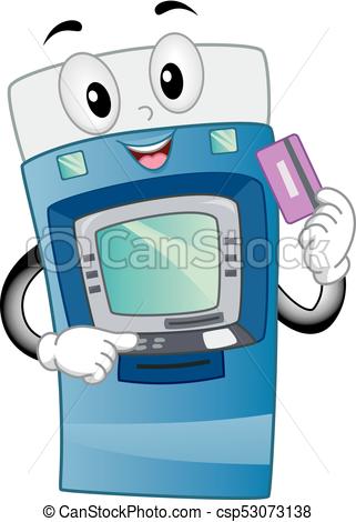 321x470 atm machine mascot illustration illustration of an automated - Atm Machine Drawing
