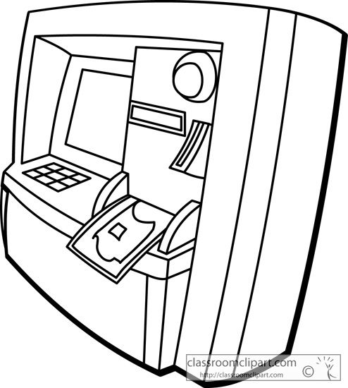494x550 bank machine outline - Atm Machine Drawing