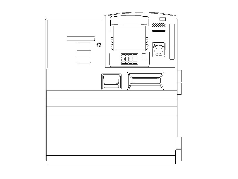 813x613 cash machine cad block - Atm Machine Drawing