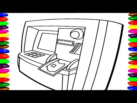 480x360 coloring pages for kids how to color atm machine children - Atm Machine Drawing