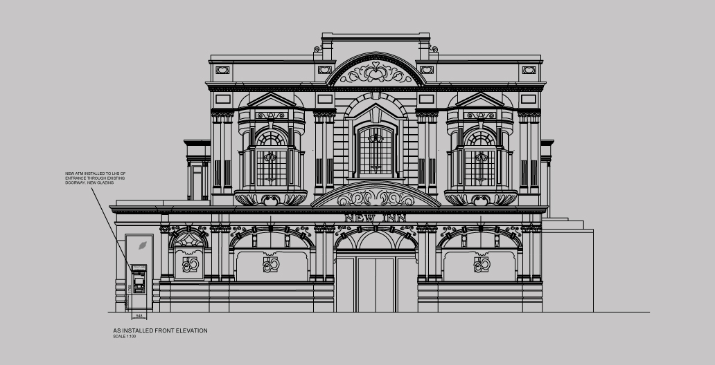 1032x528 technical cad drawings for multi site cash machine planning - Atm Machine Drawing