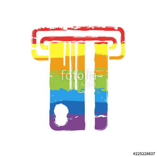 500x500 atm machine and credit card icon drawing sign with lgbt style - Atm Machine Drawing