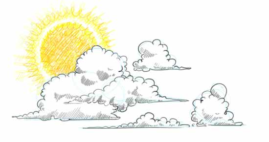 550x291 how to draw clouds step - Atmosphere Drawing