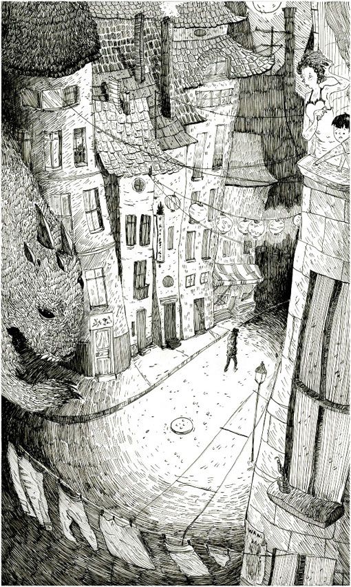 510x852 it's behind you love the atmosphere of this pen drawing pen - Atmosphere Drawing