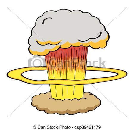 450x437 atomic bomb explosion in cartoon style illustration - Atomic Bomb Drawing