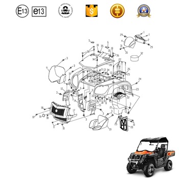 350x350 parts japanese atv,cover rear handle - Atv Drawing
