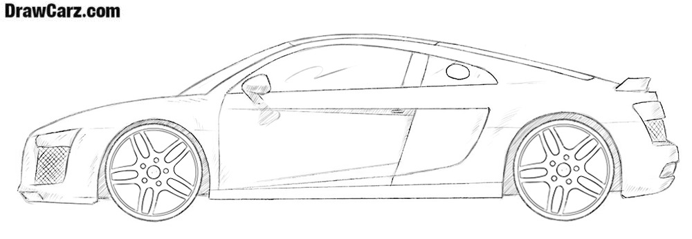 1000x346 how to draw an audi drawcarz - Audi Drawing
