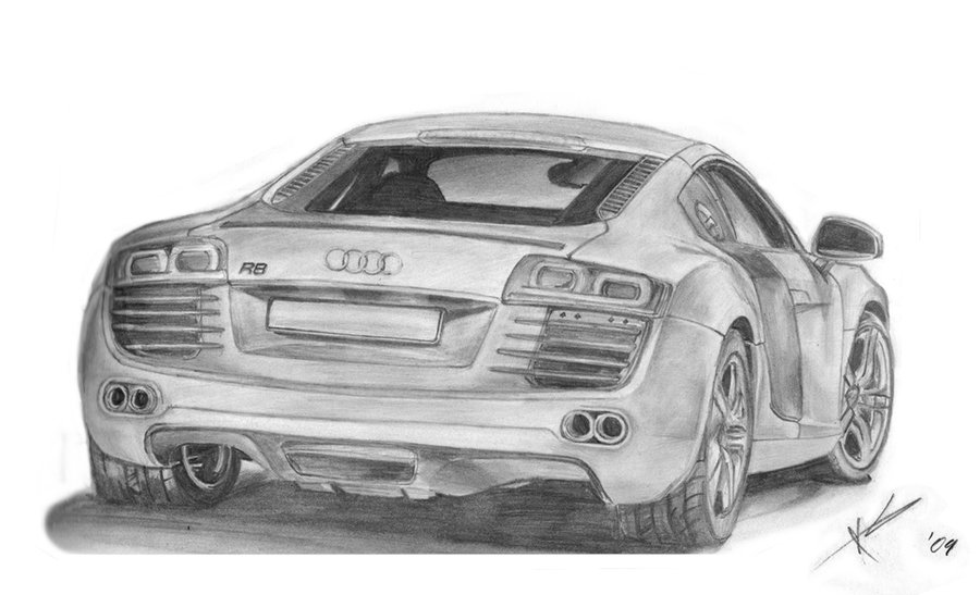 audi r8 drawing easy