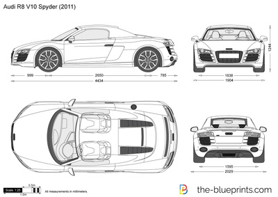 400x283 Audi Spyder Vector Drawing - Audi R8 Drawing