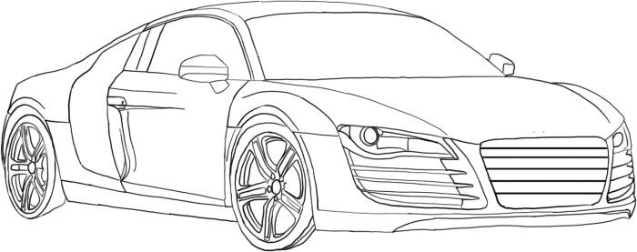 700x277 Cars Acura Tl Coloring - Audi R8 Drawing