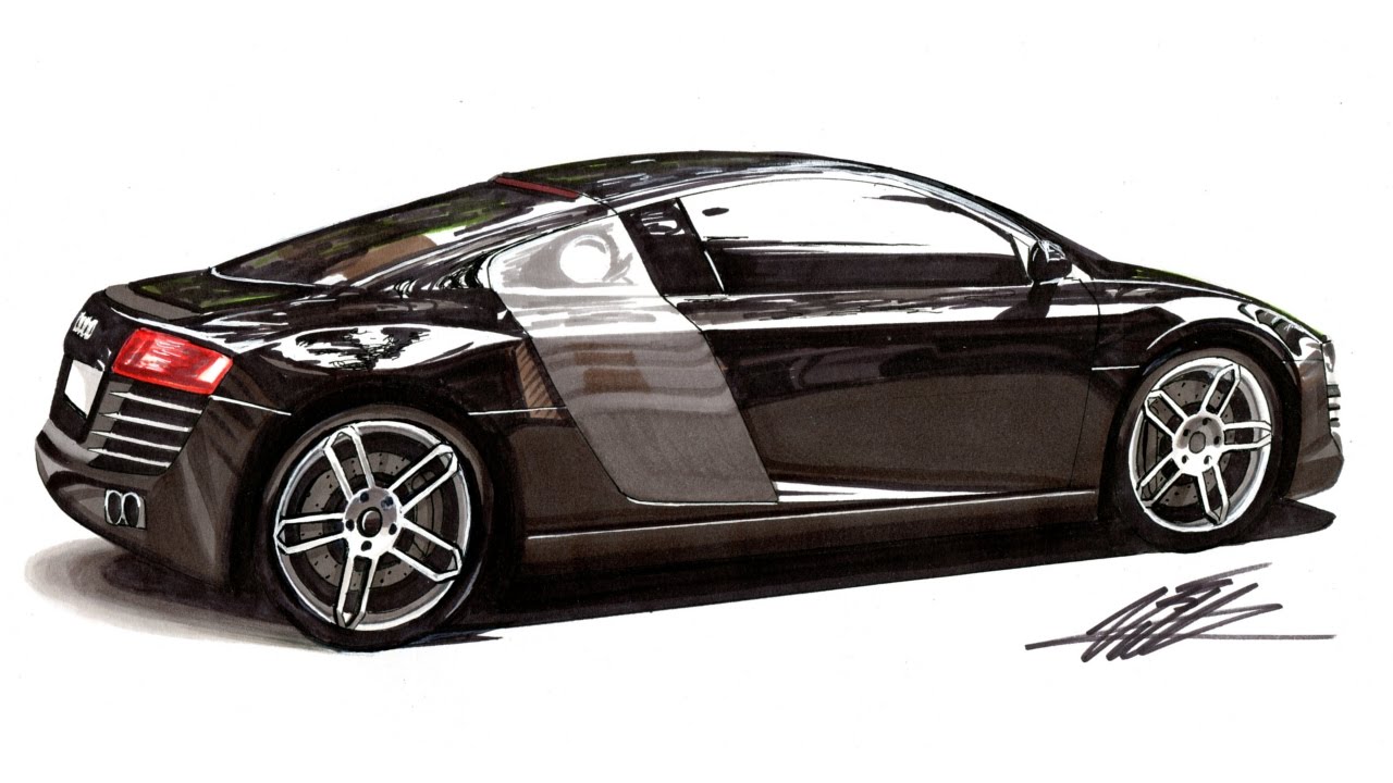 Audi R8 Drawing at PaintingValley.com | Explore collection of Audi R8