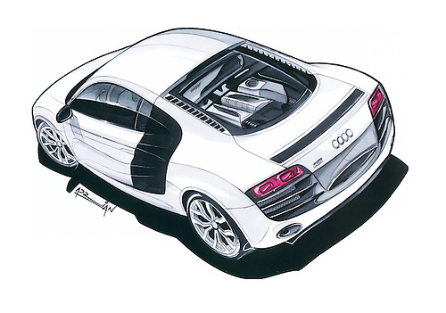 500x351 audi adrian dewey photography - Audi R8 Drawing