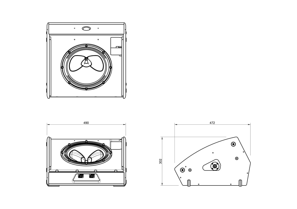 1200x845 two way passive stage monitor - Audio Drawing