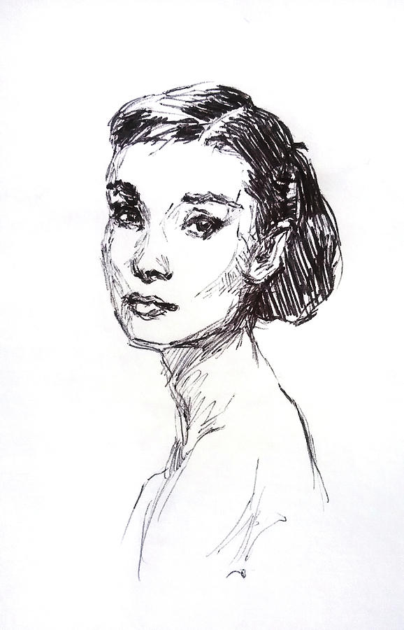 578x900 audrey hepburn drawing - Audrey Hepburn Drawing