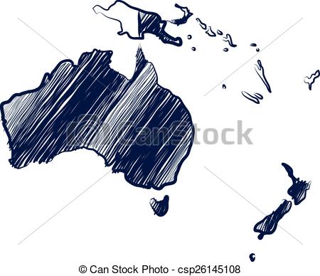 450x388 australia continent map hand drawn background vector, illustration - Australia Drawing
