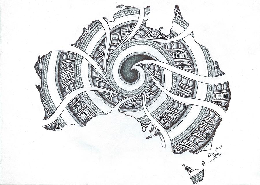 900x641 australia maori styles drawing - Australia Drawing