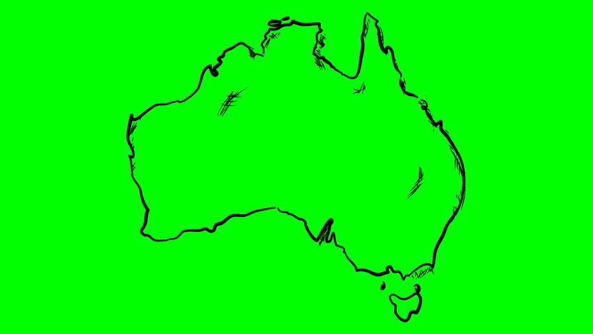 852x480 australia drawing outline map on stock footage video - Australia Drawing