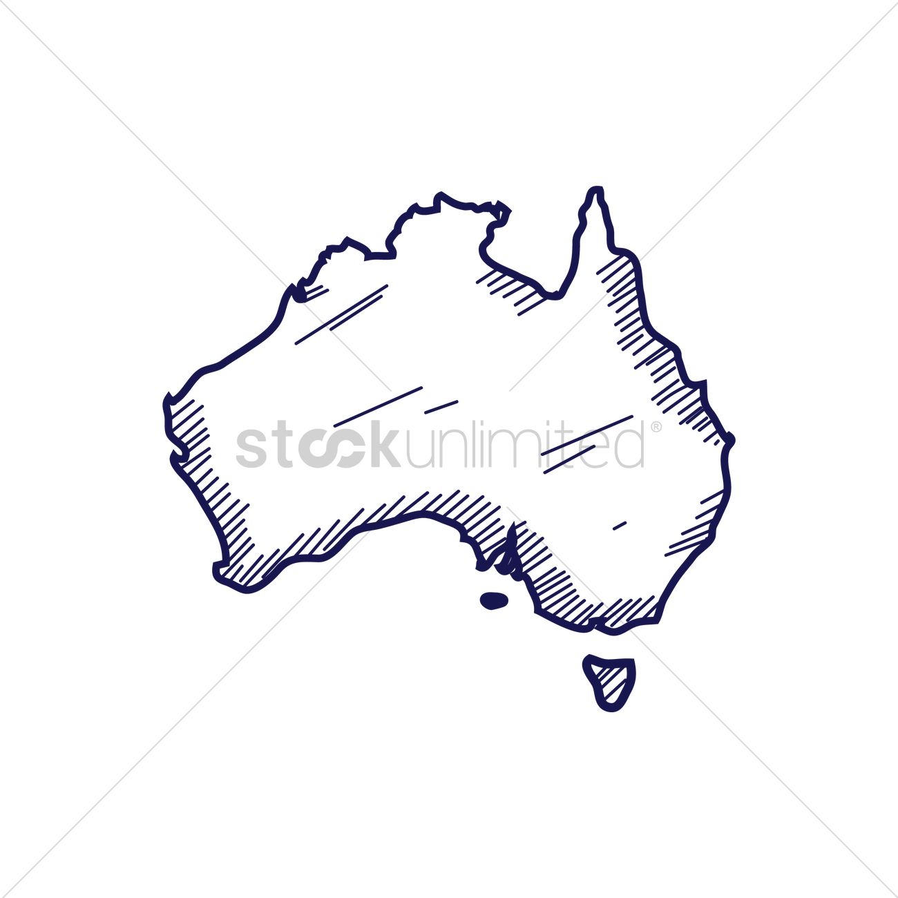 1300x1300 Australia Map Vector Image - Australia Map Drawing
