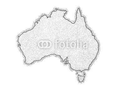 400x283 Australia Map Illustration, Drawing, Engraving, Ink, Line Art - Australia Map Drawing